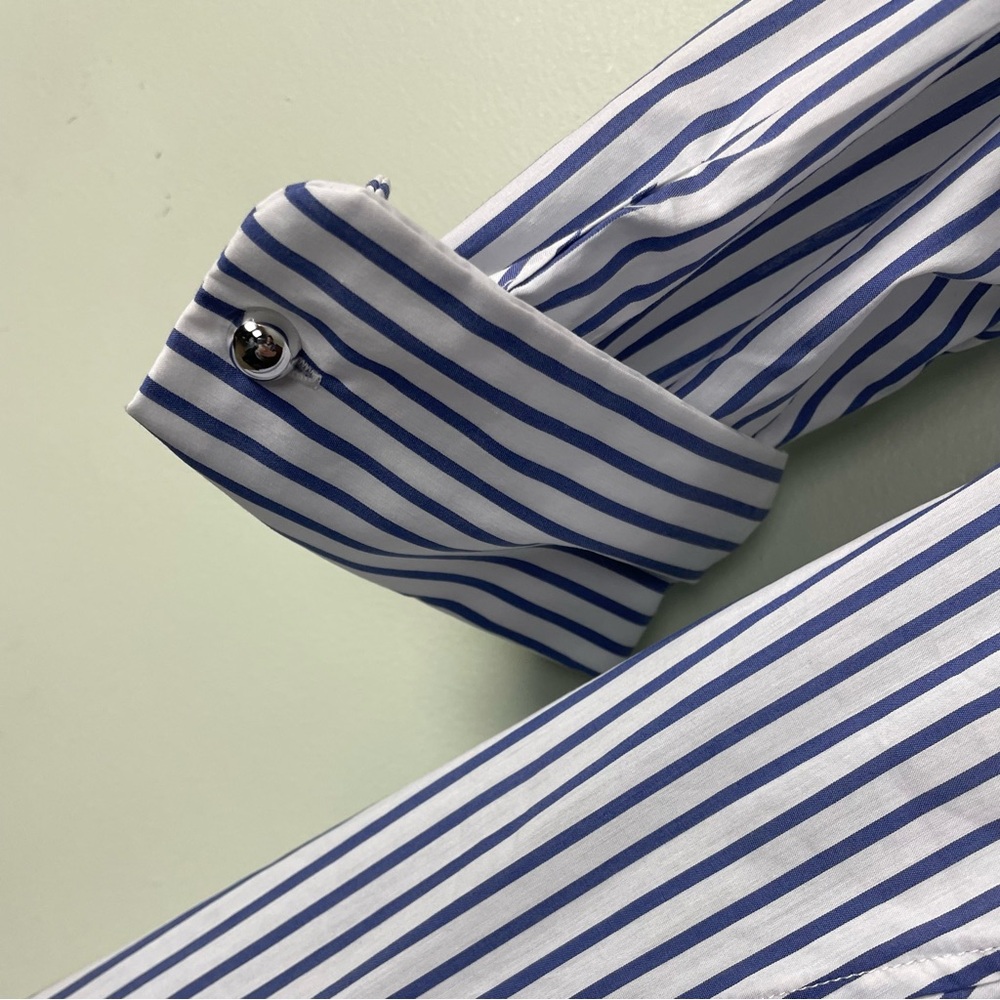 🆕 Blue & White Striped Shirt Dress with Liner / Size 6 - Picture 6 of 9